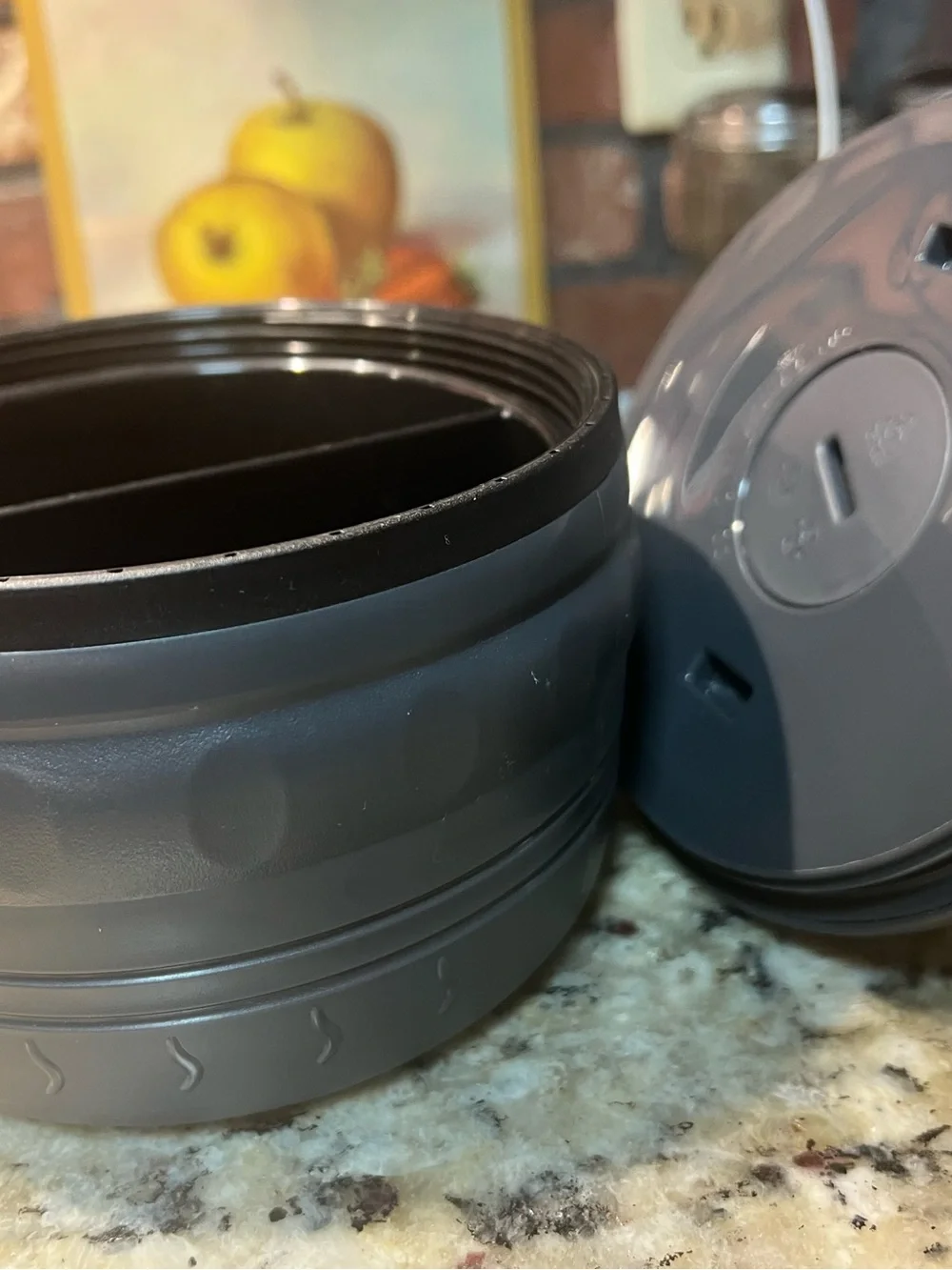 Aladdin Micro Magic Handled Food Thermos Gray Insulated Food Container Screw Lid